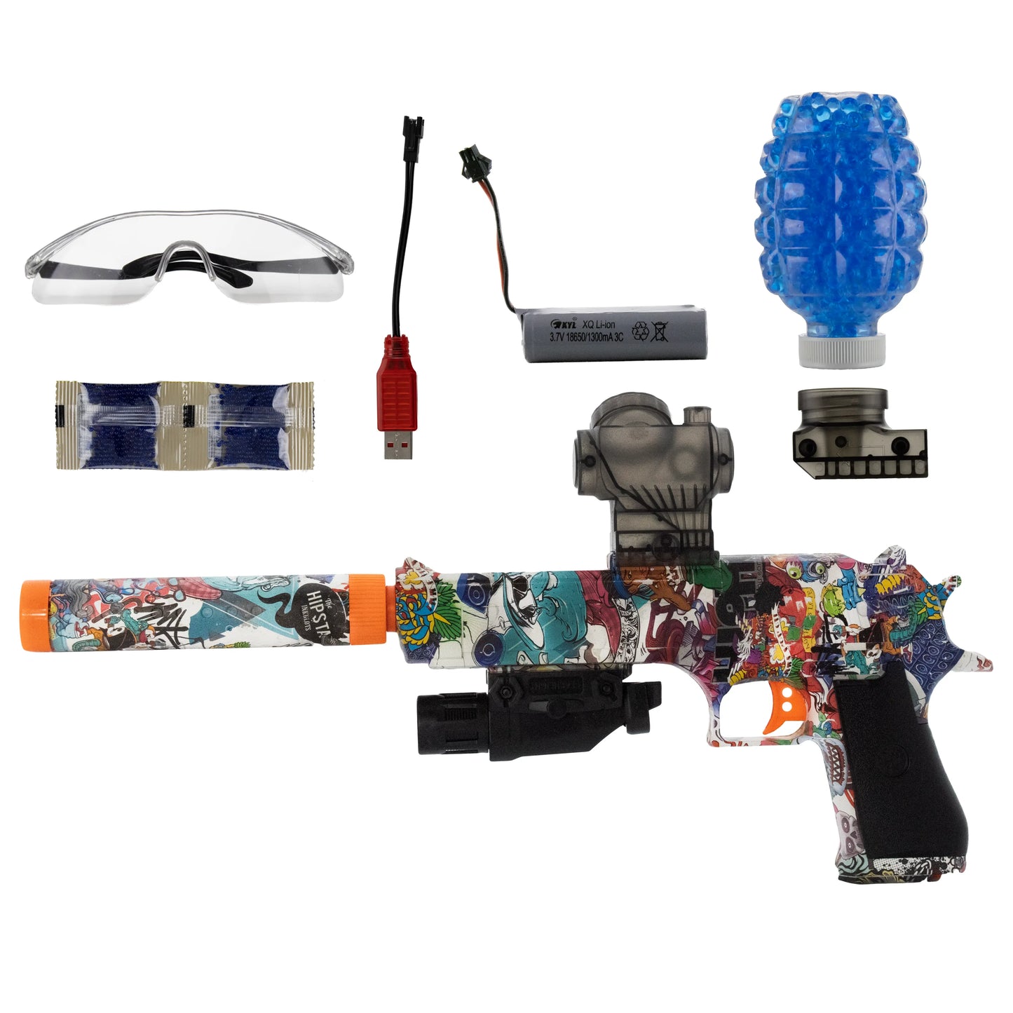 www.orb-blasters.nl Desert eagle, Gel blaster, orbeez gun, gel wapens, meer kleurig met accessoires 