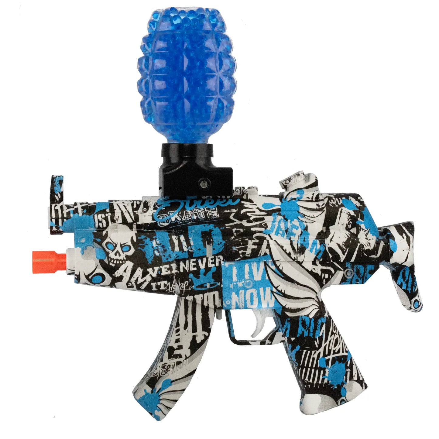 www.orb-blasters.nl MP5, Gel blaster, orbeez gun, gel wapens, Zwart Wit Blauw 