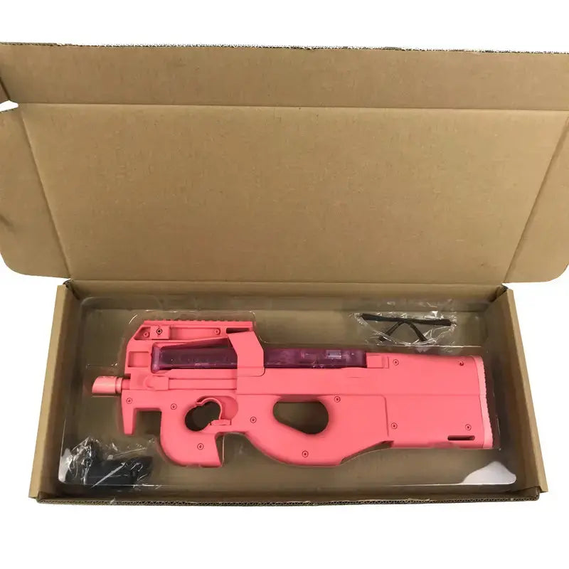 www.orb-blasters.nl P90, Gel blaster, orbeez gun, gel wapens, Roze met accessoires in doos